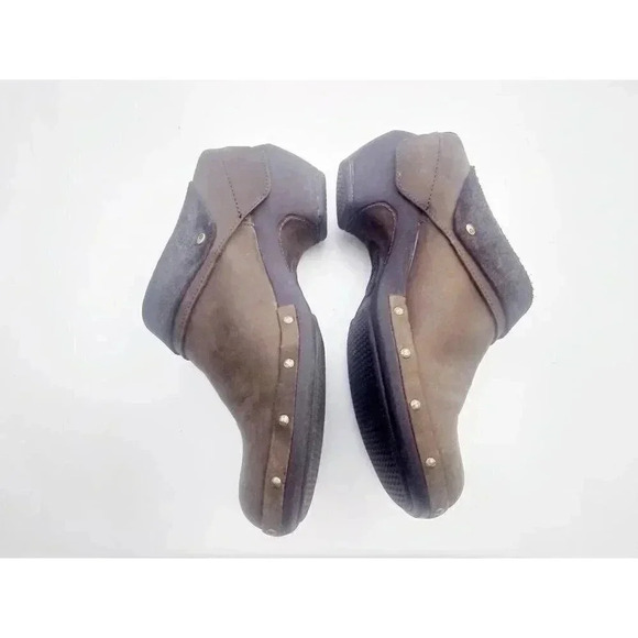 Merrell Womens Luxe Wrap Clog Mule Shoes Brown Black Leather Slip On Studded 9 - Picture 8 of 9